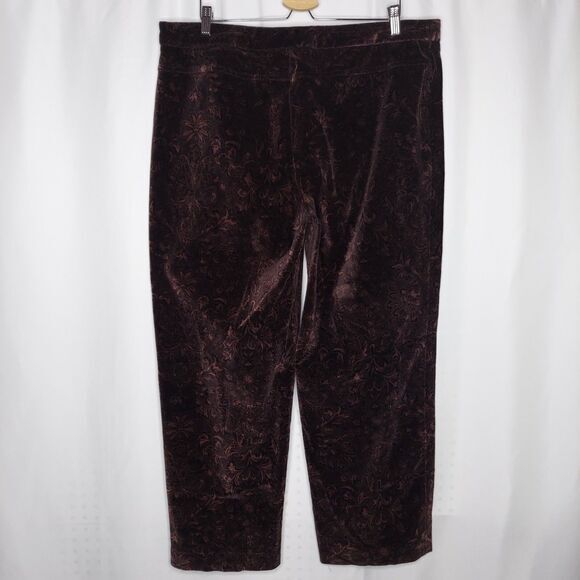 Lord Taylor Paisley Velvet Pants Womens 20W Purple Quiet Luxury‎ Old Money Y2K - Picture 2 of 10